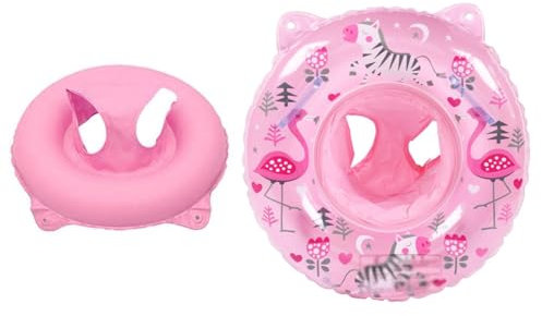 XQMMGO Baby Schwimmring Float, Schwimmbecken Badezubehör für Kinder, Kleinkinder und Säuglinge, aufblasbarer Schwimmring mit Sitz für Babys im Alter von 6-36 Monaten (Rosa Flamingo)