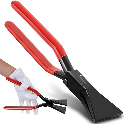 TD110 Abkantzange Biegezange Falzzange Blechzange 0° Falzzangen Set mit Rutschfestem Griff Maulbreite 60mm Blechbiegezange Set für Dachdecker Dekorateur Werkstatt (0°)