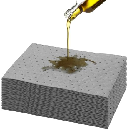 Tefola 50 Almohadillas Absorbentes De Aceite, Algodón Gris Absorbente De Aceite, 25 X 33 cm Paños Absorbentes De Aceite, Para Limpiar Herramientas De Taller, Máquinas, Coches (50)