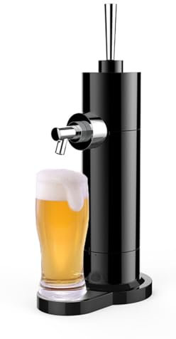 Portable Draught Beer Dispenser for Home Use t Draft Beer Foam Generator with Tap for Canned Beer Enjoy Fresh Draft Beer Anywhere Anytime Black Color