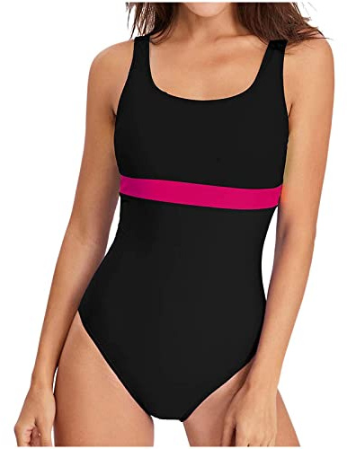 Bañador Mujer Una Pieza Push Up Con Relleno Deportivo Cintura Alta Para Natacion y Playa, Traje de Baño Swimwear Beachwear