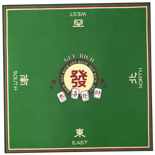 Xweptuy Mahjong Mat, 32x32 Inch, Green, Noise Reduction, Non-Slip, Portable, For Mahjong, Poker, Card & Tile Games, Ages 12+