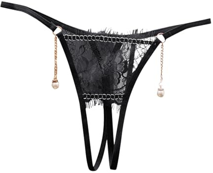 Generico Perizoma Aperto in Pizzo - Tanga Donna Seducente Trasparente Mutande Donna Sexy con Buco Tanga T Back Mutandine Morbide Lingerie Curvy Slip Bikini Culotte