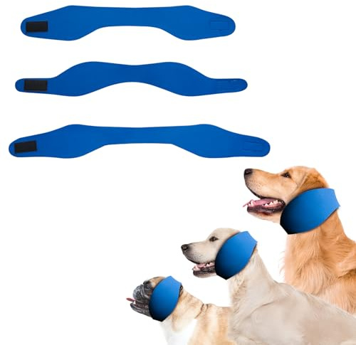 3pcs Bonnet de Bain pour Chien,Cache Oreilles pour Animaux Bonnet de Bain Imperméable Réglable,pour Chiens de Petite, Moyenne et Grande Taille,3 Tailles