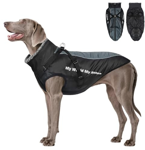 Votoko Invierno CáLido Abrigos para Perros, Impermeable y a Prueba de Viento Abrigo Perro, Abrigo Perro Grande Grande e Mediano, con Correa de Hombro Extraíble y Bandas Reflectantes (XL)