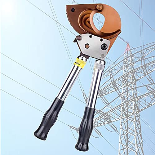 YXFAZPP Cortador de Cable de trinquete, Cortador de Pernos, cortadores de Cable, de Alta Resistencia, cizallas de Cable manuales, alicates de Cable, Grado Industrial para Cortar Aluminio (75MM)
