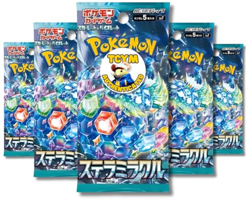 Stellar Crown Stellar Miracle Japanese 5 Booster Packs | That Chunky Yellow Mouse Authenticated | Japanese Pokemon Cards | Pokemon Stellar Crown Booster Packs | Scarlet and Violet