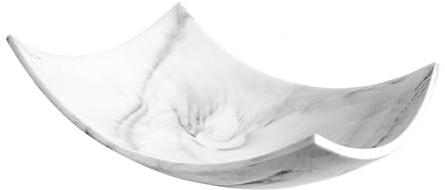 Creative Scents White Marble Look Fruit Bowl for Kitchen Counter – Coffee Table Decor for Living/Dining Room, Modern White Catch-All Key Dish Decor for Entryway – Decorative Bowl for Home Decor