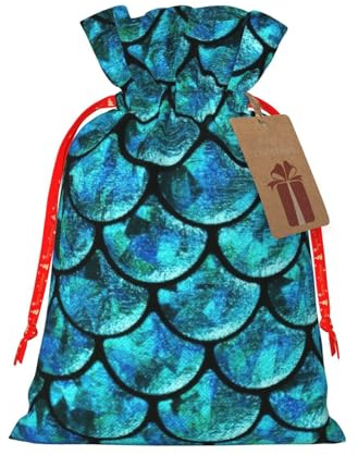 Bolsas de regalo de Navidad con cordón impreso. Saco festivo de Navidad, fiesta de cumpleaños, embalaje de regalo