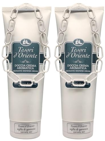 Doccia Crema Aromatica MUSCHIO BIANCO, Contiene Oli Essenziali Profumatissimi Che Rivitalizzano, Rinfrescano e Tonificano, Donando Un Senso Di Piacevole Benessere 250ml (2 Unità)