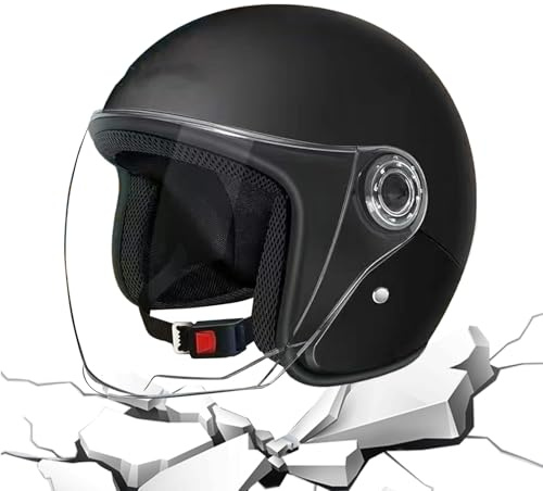 Hjälm med öppen framsida – ABS 65 cm | Ridskyddshatt halvhjälm för motorcykel elektrisk cykel lätt bekväm varm skyddande huvudbonad för kvinnor män vuxna pendling resor