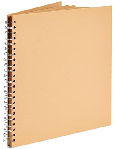 Album de scrapbooking à couverture rigide (80 pages) – 30,5 x 30,5 cm – Papier kraft à spirales pour photos, livre d'or de mariage, voyage