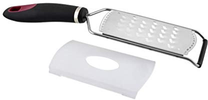 Jata AC32 - Rallador grueso Acero Inoxidable, Mango Ergonómico Silicona, Antideslizante, Apto Lavavajillas, Resistencia 240°, Negro