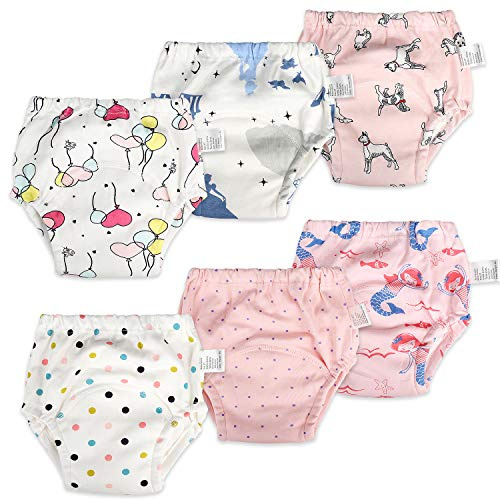 FLYISH DIRECT Baby Training Pants Potty Training Pants Toddler Potty Training Underwear for Toilet Training Underwear, 6 Packs, Age 3, Pink