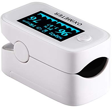 pulsossimetro saturimetro da dito tascabile PROFESSIONALE CE con Display OLED 1,3, cordino e BATTERIE INCLUSE, misurazione SpO2%, PI% e PR