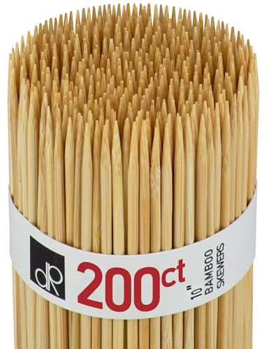 DecorRack 400 Bambusspieße 25 cm – Extra Stabile Holzspieße für Kebabs, Grillen & Fingerfood – Robuste Holzstäbchen zum Basteln – Ideal als Marshmallow & Stockbrot Spieße für Lagerfeuer