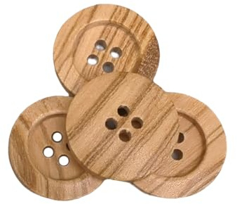 BOTIBOTON - 50 Naturholzknöpfe mit 4 Löchern – knöpfe aus holz - kinderknöpfe (12,15,18,20,25 mm) - Olivenholz - Helles Holz - Nähzubehör - Hergestellt und versandt aus SPANIEN (20 mm)