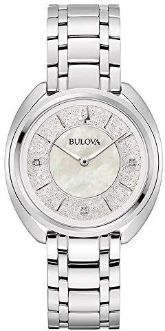 Bulova Damen Analog Quarz Uhr mit Edelstahl Armband 96P240