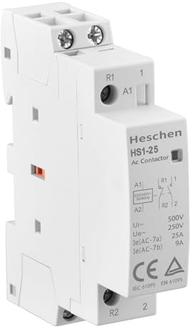 Heschen hushålls-växelströmsskydd, HS1-25, 2-polig, 1NO, 1NC, AC 220 V/240 V, spolspänning, 35 mm DIN-skenfäste (12)