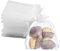Leylve 100 Stück Organzasäckchen, Organzabeutel, 7 x 9 cm, Geschenkbeutel, Schmuckbeutel, Hochzeit-Säckchen, Lavendelsäckchen-Säckchen, Hochzeitsbevorzugung, Festivalparty, Satin-Kordelzug(Weiß)