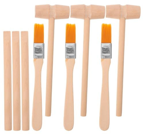 BESTonZON Dinosaur Digging Tools Set for Kids 3 Pieces Including Hammer Brush Educational Stem Excavation Toy for Gemstone and Digging