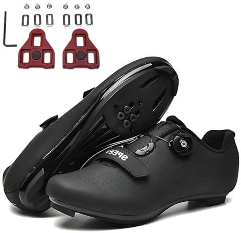 Fansu Zapatillas de Ciclismo Carretera, con Calas Delta, Zapatillas Ciclismo Mujer Compatibles con Look SPD SPD-SL Delta Lock, Zapatillas para Bicicleta de Interior Exteriores