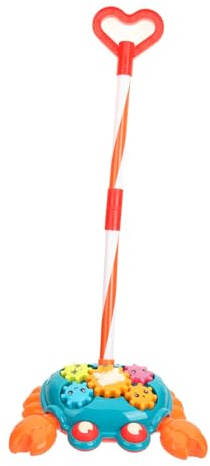 HOOTNEE Jou Pousser Tirer pour Garçon Fille Trotteur Éducatif pour Qui Apprend à Marcher Jouet De Marche Interactif avec Forme De Crabe