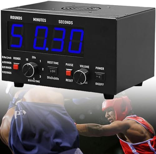 Temporizador portátil para gimnasio, cronómetro para rondas de boxeo con barra de progreso, tiempo de entrenamiento y repeticiones de ciclo seleccionables, temporizador de intervalos con sonido ajus