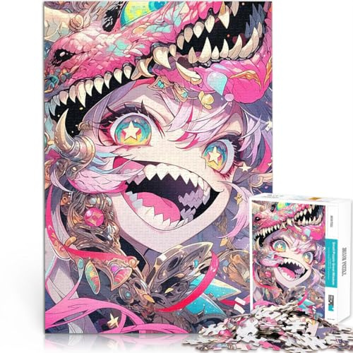 Jigsaws 2000 Pieces for teenagers Anime Girl with Dragon Mask Familienspaß Lustige Aktivitäten für zu Hause, Geburtstagsgeschenk, Reisegeschenk,70x100cm