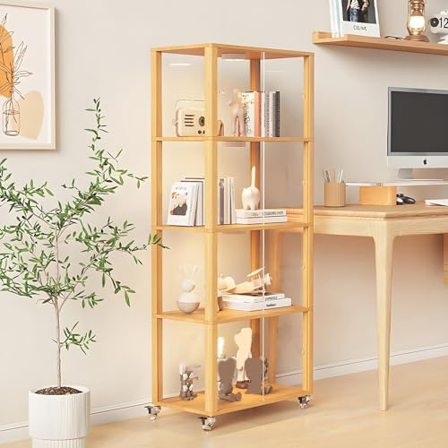 Vitrine d'angle pour curio - Armoire de salon - Vitrine en acrylique - Armoire chinoise pour objets de collection, armoires curio A (taille : 53 x 29 x 128 cm)