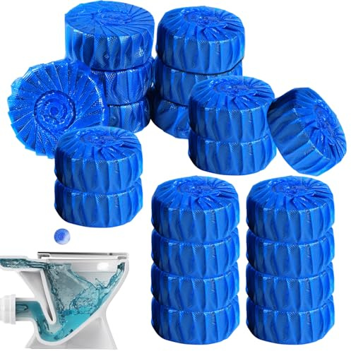 Pastiglie Per Detergenti WC, 20 Pezzi Blocchi Blu La Pulizia Della Toilette, Pastiglia Per Serbatoio WC, Per Cassette D'acqua, Facile Da Usare, Pulizia Contro Calcare E Depositi