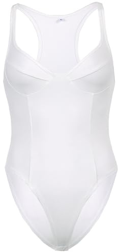 QTANZIQI Off Shoulder Bodysuit Y2K Tops Streetwear Summer One-pieces Tank Top Sleeveless Jumpsuits For Women