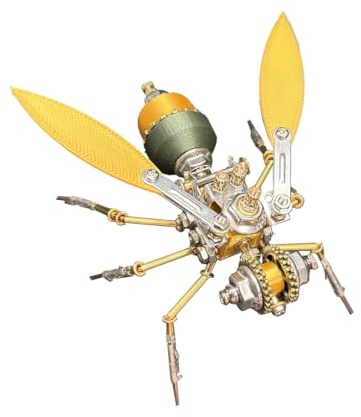 3D metallpussel robotskrämma för vuxna, gör-det-själv mekanisk insekt metallbyggsats, skrivbordsgåva för insekter pusselentusiaster (139 st/kantsopare B)