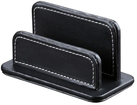 TOVINANNA Tarjetero para Hombre de Cuero Pu Negro, Estuche Moderno y Elegante para Tarjetas de Visita, Protege y Almacena Tarjetas en Oficina o Negocios