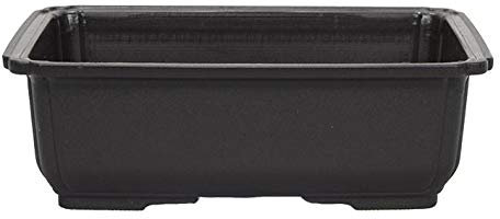 Vaso Giapponese rettangolare in plastica marrone per bonsai 24x17x7,5 cm - PG6