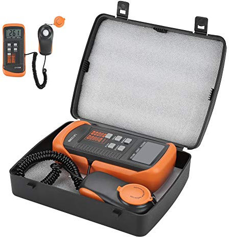 Medidor de luz, LX1330B Luxómetro digital Pantalla LCD Medidor de luz 0-200,000 Lux Prueba Iluminómetro para prueba de luz de tiendas públicas, biblioteca, museo, fábrica de lámparas, sesión de fotos