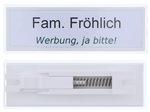 BRILD Placa de buzón universal para nombre de buzón, color blanco