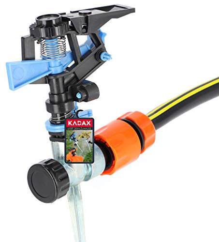 Arroseur à Impulsion KADAX en Plastique ABS, Irrigation, arroseur, arroseur à Impulsion avec régulation à 360 degrés, arroseur pour Jardin, arroseur pour pelouse (Bleu)