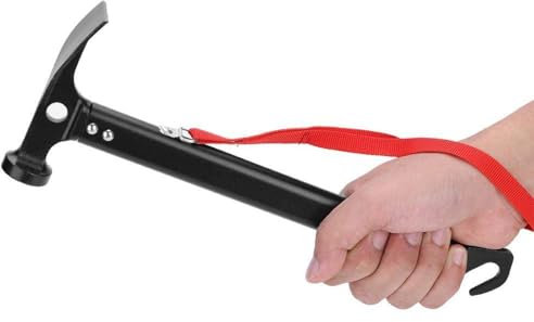 Camping Hammer, 12x4,3x1,6 Zoll Tragbarer Kohlenstoffstahl Heringzieher Multifunktion Hämmer Mallet Zelthering Hammer Hohe Festigkeit Zelthering Zelthammer mit Abziehhaken für Outdoor Wanderungen
