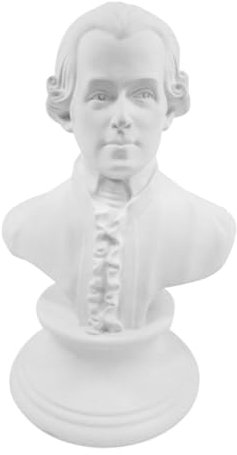 OUNONA Porträt-Ornamente Dekoration Für Zu Hause Büstenstatue des Großen Komponisten Griechische Statuen Harz-gips-porträts Musiker Kopf Kunstharz Weiß Mozart 15c Klein