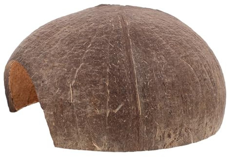 BESPORTBLE Unterstand aus Kokosnussschalen Schildkrötenversteck Reptilienversteck Reptilien Badeplatz Reptilien Versteckhöhle Reptilienhöhle bärtiges Drachenfell Reptilienhaut hölzern Coffee