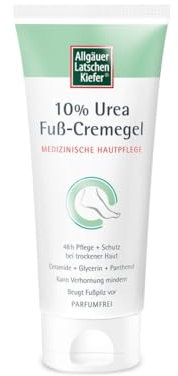 Allgäuer Latschenkiefer 10% Urea Fuß-Cremegel | Intensive 48h Pflege für trockene Füße | Parfümfreie Formel | Auch zur Hautpflege bei Diabetikern geeignet | 100 ml