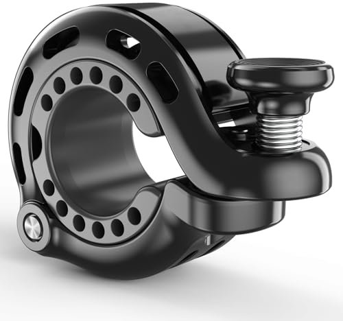 Topcrown Bike Bell, Aluminum Alloy Bicycle Bells for Adults Kids Max 110 dB, Bike Horn Fit 22.2-31.8 mm Handlebar for Mountain Road Bike Scooter Ebike (Black)