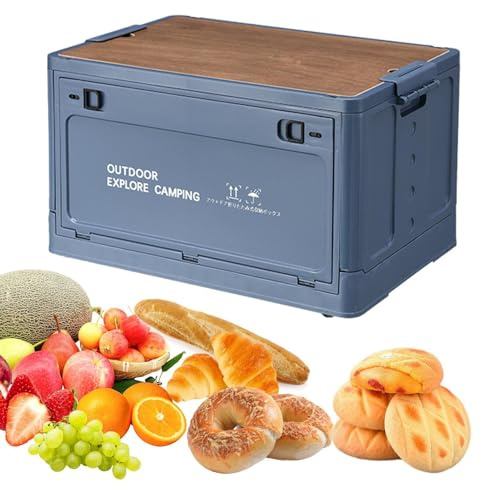 Arrovarp 30L 41 × 29 × 24 CM Scatola di immagazzinaggio pieghevole da campeggio, Grande scatola di immagazzinaggio da campeggio con coperchio, Organizzazione di campeggio pieghevole, Organizzazione