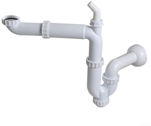 babominimer G1-1/2 Inch Kitchen Sink Drain Pipe 40Mm Smooth U-Bend Design,360-Degree Adjustable Adjustable Sink Trap,Double Bowl Sink Waste Kit,Efficient Drainage