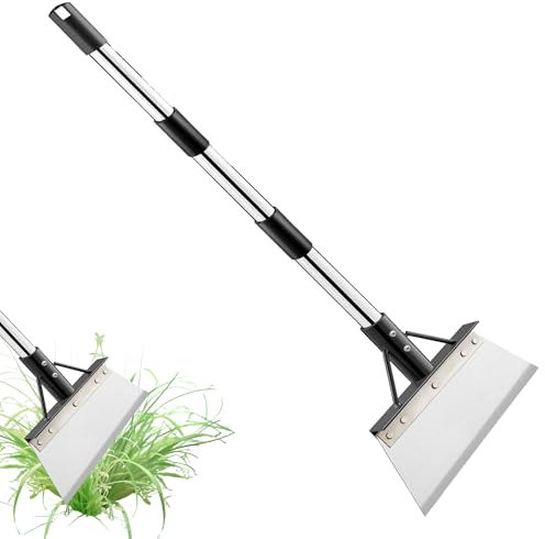 Multifunctional Garden Shovel, Outdoor Cleaning Shovel, Multi Functional Garden Tools, Moss Scraper, INCLUDED HANDLE, Stainless Steel, Patio Weed Remover Tool (25cm- with Poles)