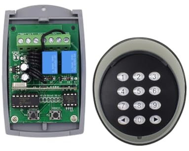 Buhdjfnke Apriporta Wireless 433 MHz, Tastiera Numerica Wireless per Porta da Garage Automatica, Cancello A Battente, Cancello Scorrevole