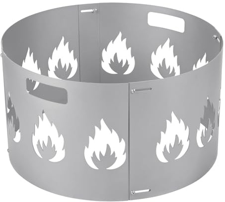 Gnistskydd för eldskål 60 cm – 4 delar, säkert gnistskydd med justerbart handtag, lämplig för Ø 55–60 cm eldskålar, tillverkade av obehandlat stål, utvecklad rostpatina, för trädgård och terrass