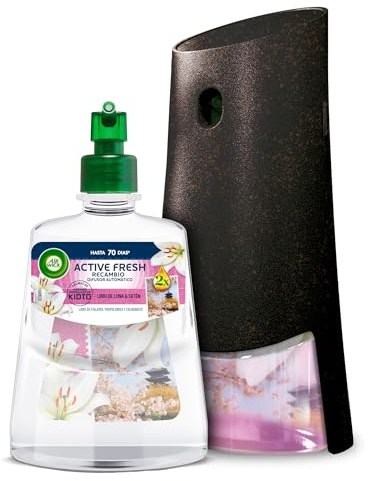 Air Wick Active Fresh Spray Automático Sin Aerosol – Aparato + Recambio, ambientador hogar neutralizador de olores, Colección Viajes aroma Kioto