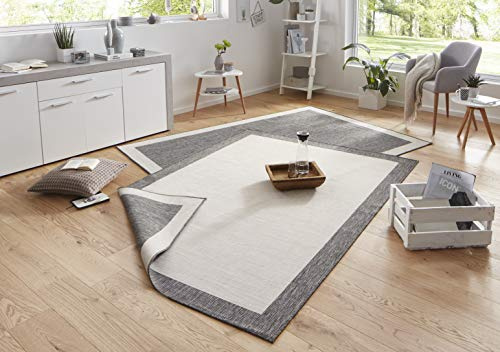 Bougari In- & Outdoor Panama - Tappeto double-face, 120 x 170 cm, colore: Grigio panna